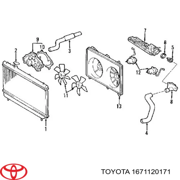 Armazón radiador para Toyota Highlander 