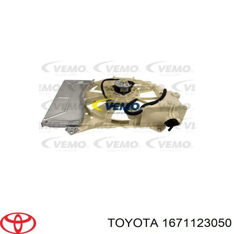 1671123050 Toyota difusor de radiador, ventilador de refrigeración, condensador del aire acondicionado, completo con motor y rodete