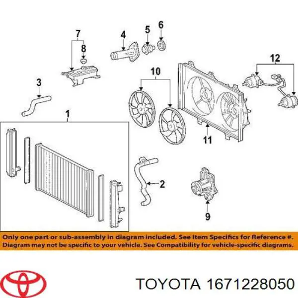 1671228050 Toyota ventilador, refrigeración del motor