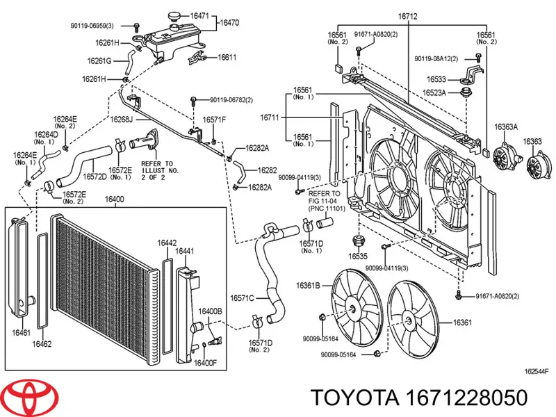 Difusor del radiador del aire acondicionado Toyota 1671228050 precio, desde 101,77 EUR