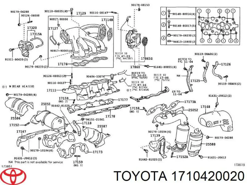 Colector de escape derecho Toyota 1710420020 precio, desde 654,57 EUR