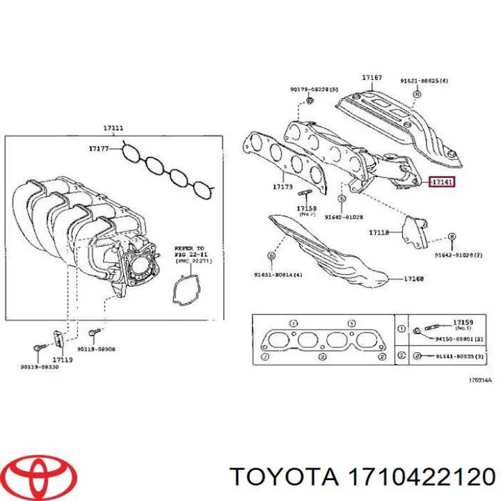 Silenciador central Toyota 1710422120 precio, desde 75,27 EUR