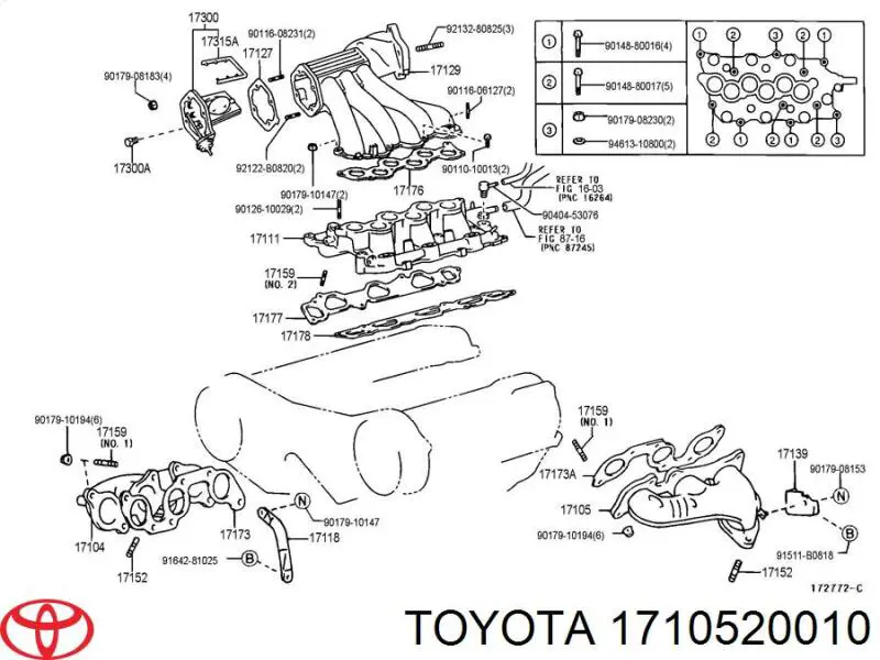 Colector de escape izquierdo Toyota 1710520010 precio, desde 654,57 EUR