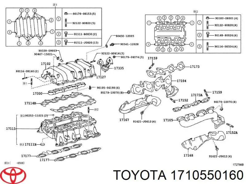 Colector de escape izquierdo Toyota 1710550160 precio, desde 589,16 EUR
