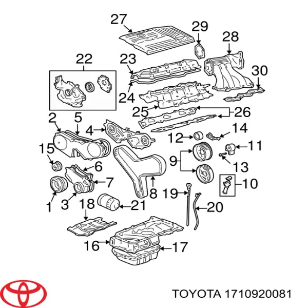 1710920071 Toyota colector de escape superior