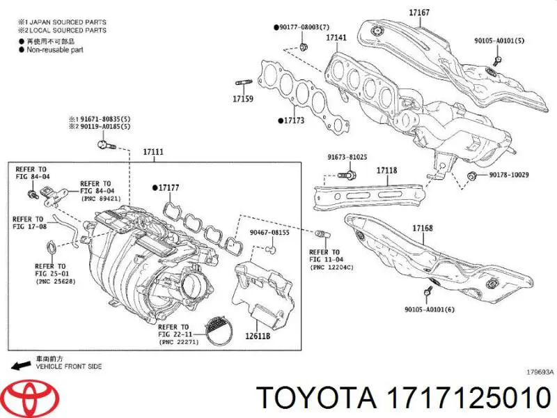 Junta de colector de admisión Toyota 1717125010 precio, desde 10,06 EUR