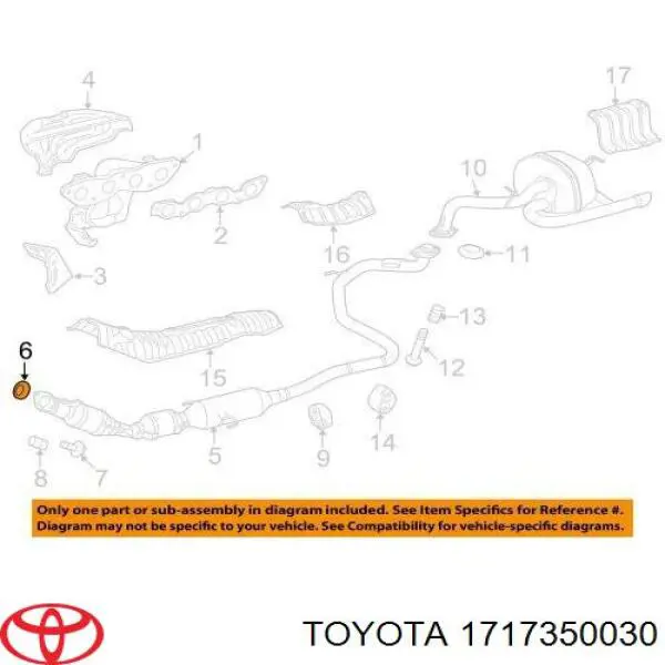 1717350030 Toyota junta de colector de escape