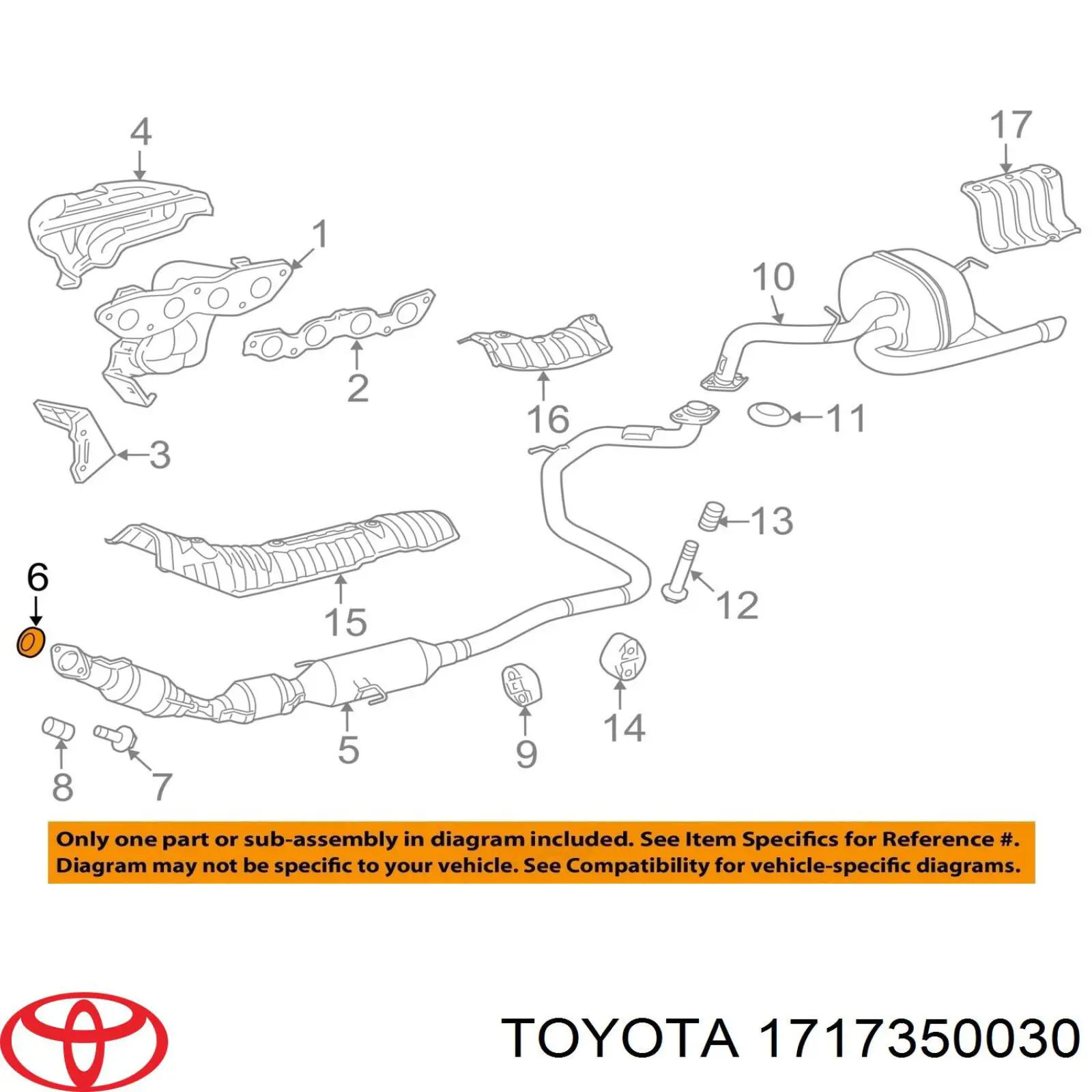 Comprar 1717350030 Toyota Junta colector escape