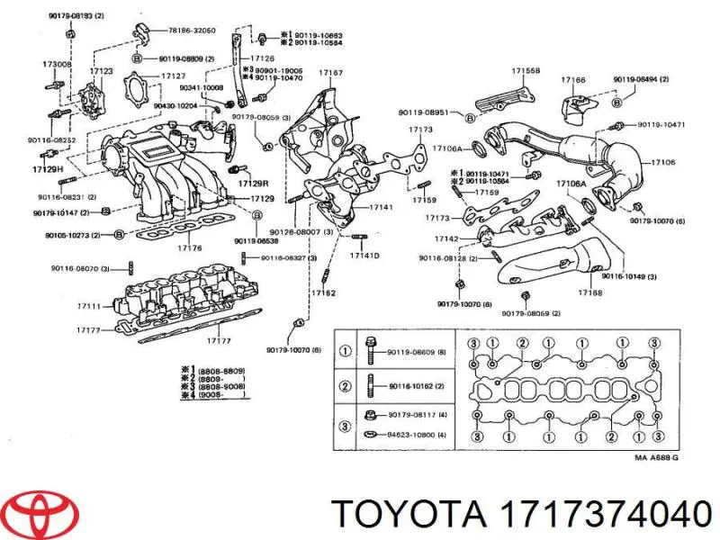  Junta colector escape Toyota RAV4 