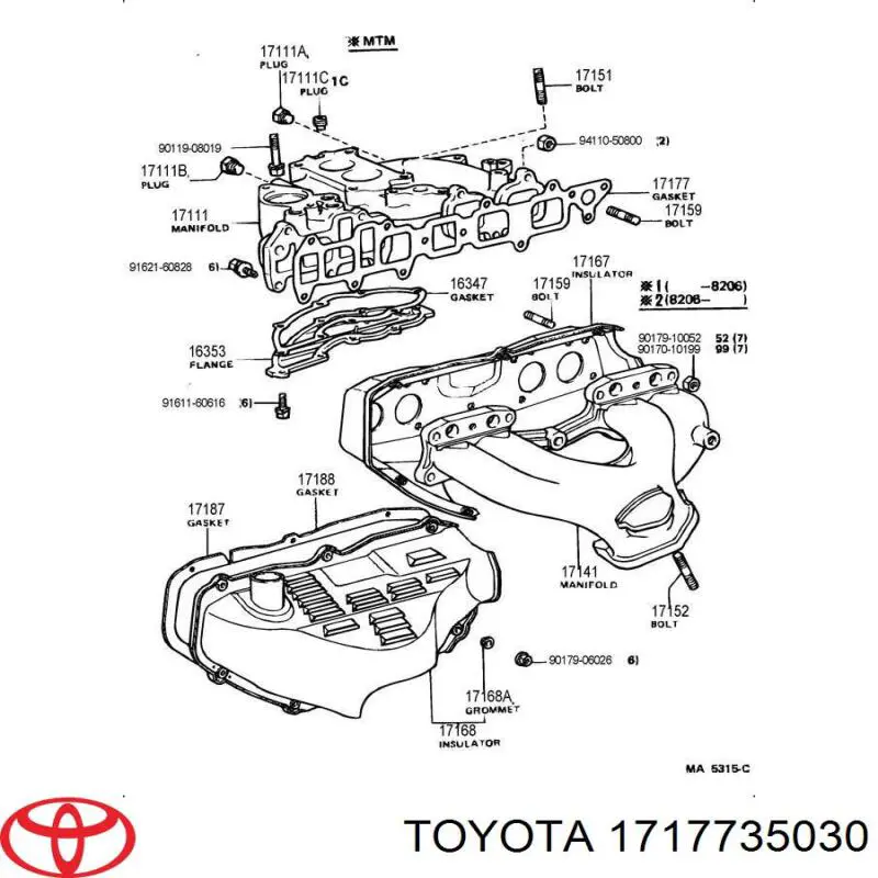 Junta de colector de admisión Toyota 1717735030 precio, desde 7,03 EUR