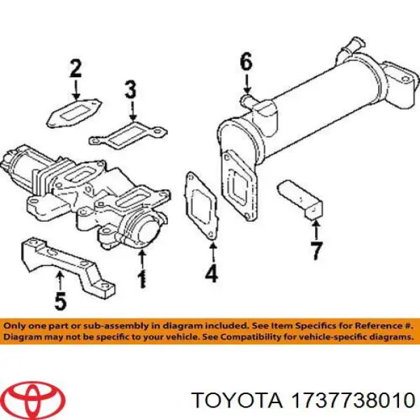 Junta, válvula recirc. gases escape para Toyota Land Cruiser (J12)