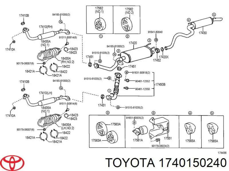 Tubo de admisión del silenciador de escape delantero izquierdo para Toyota Land Cruiser (J10)