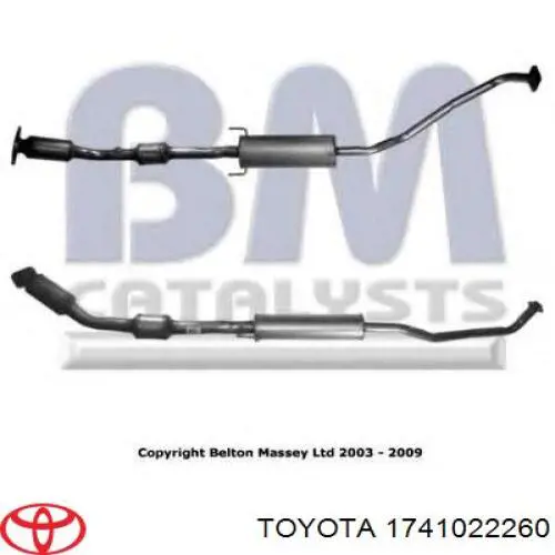Silenciador, sección delantera Toyota 1741022260 precio, desde 59,80 EUR