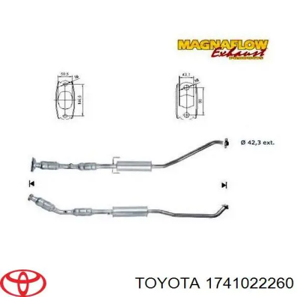 Comprar 1741022260 Toyota Silenciador delantero