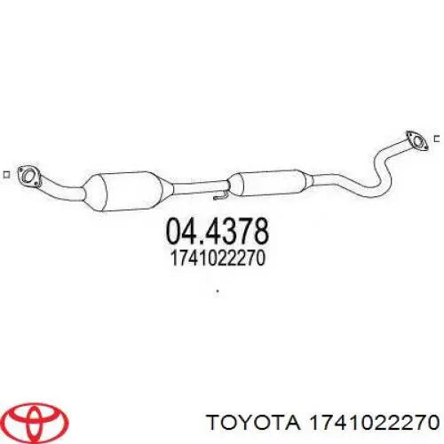 1741022270 Toyota Silenciador de escape delantero 
