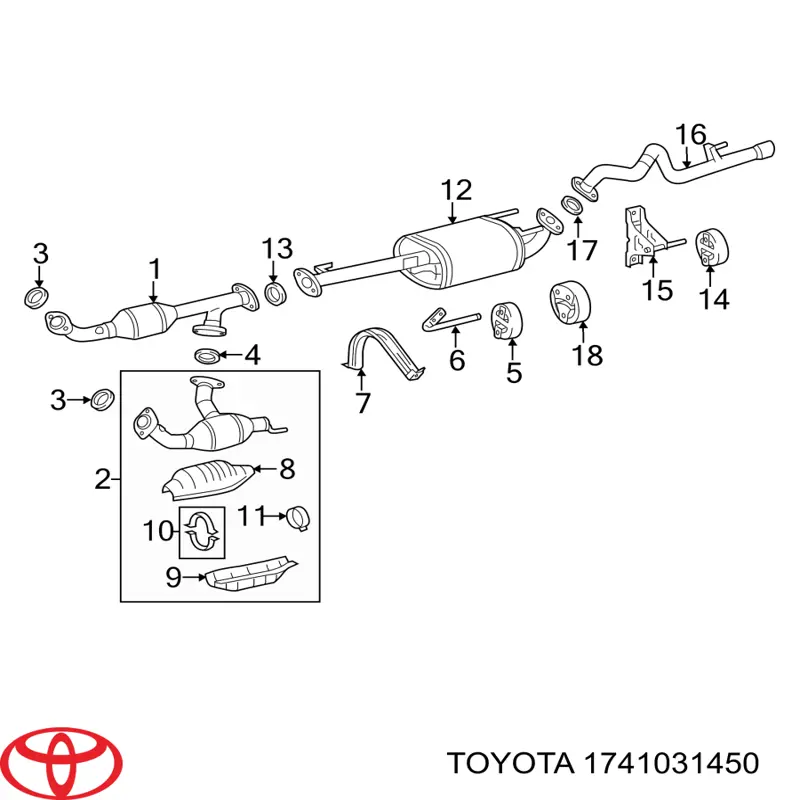 1741031450 Toyota convertidor catalitico derecho