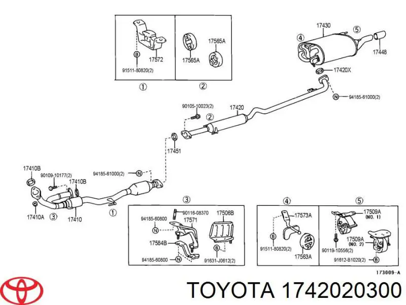 Silenciador del medio para Toyota Camry (V30)