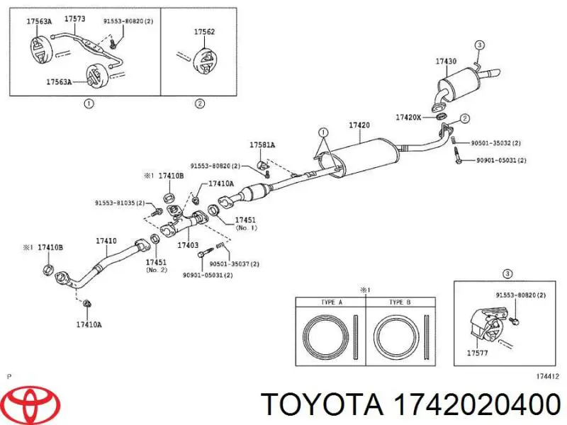 Silenciador del medio para Lexus RX (U3_)