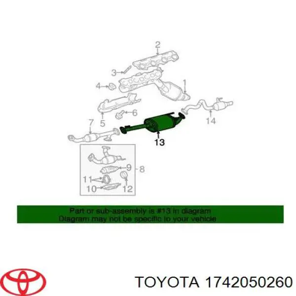 1742050260 Toyota silenciador del medio