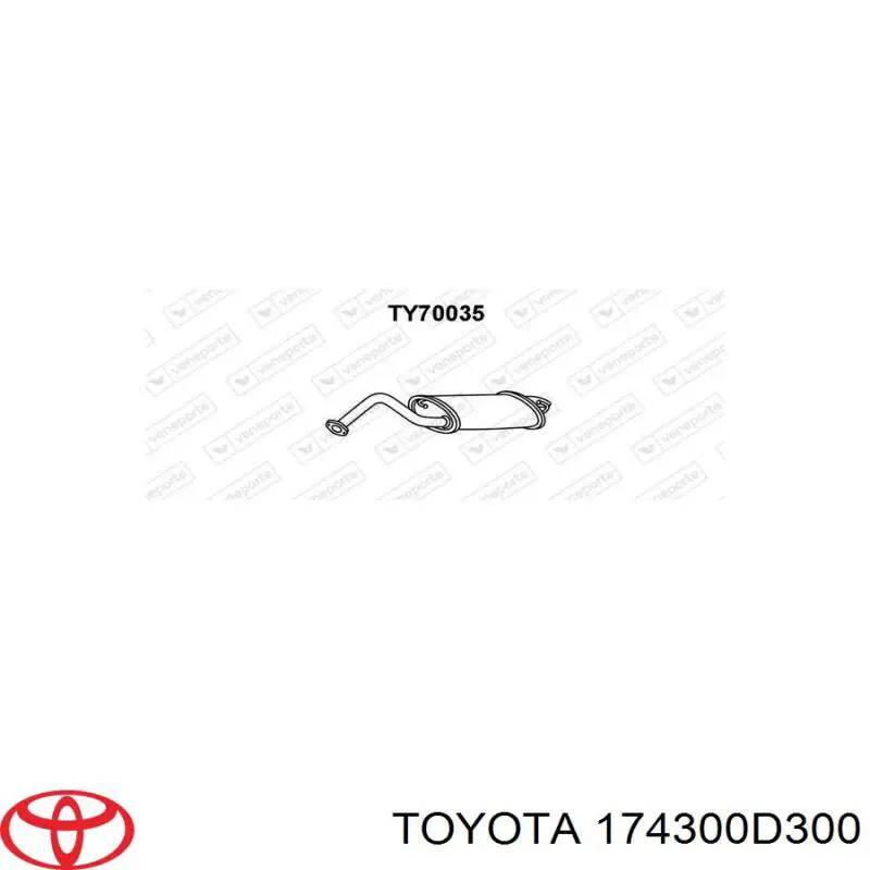 174300D300 Toyota silenciador posterior
