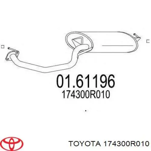 Silenciador trasero Toyota 174300R010 precio, desde 424,31 EUR