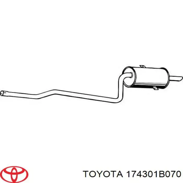 174301B070 Toyota Silenciador trasero