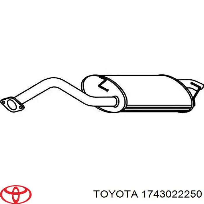 Silenciador trasero Toyota 1743022250 precio, desde 109,26 EUR