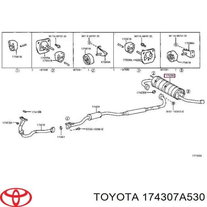 Silenciador trasero Toyota 174307A530 precio, desde 97,00 EUR
