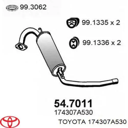 174307A530 Toyota silenciador posterior