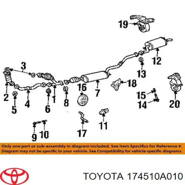 Anillo de la tubería de admisión del silenciador Toyota 174510A010 precio, desde 7,38 EUR