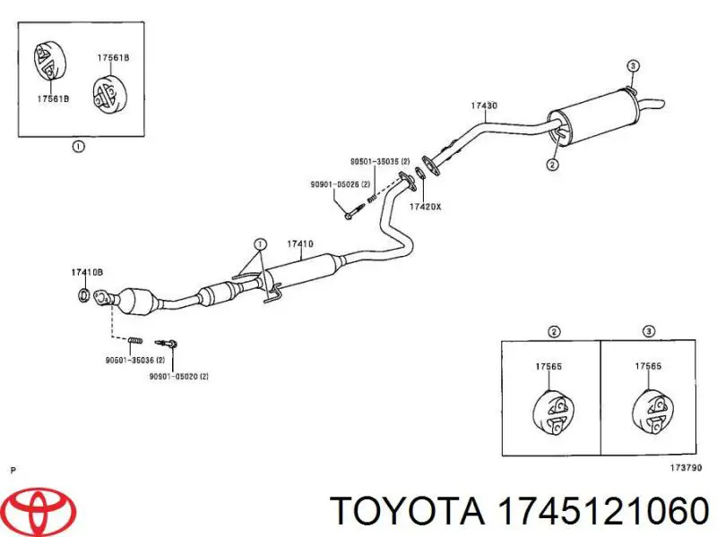 Junta, tubo de escape para Toyota Prius (NHW20)