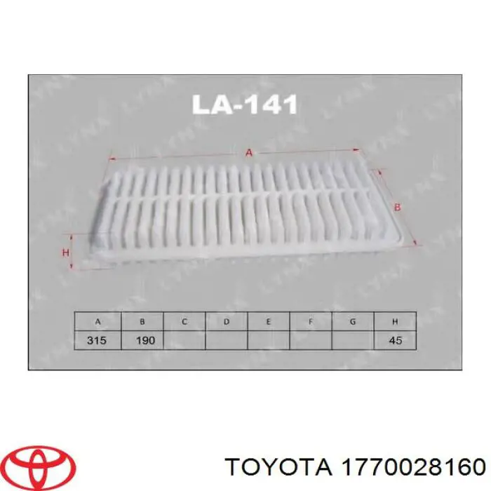 Caja del filtro de aire para Toyota Camry (V30)