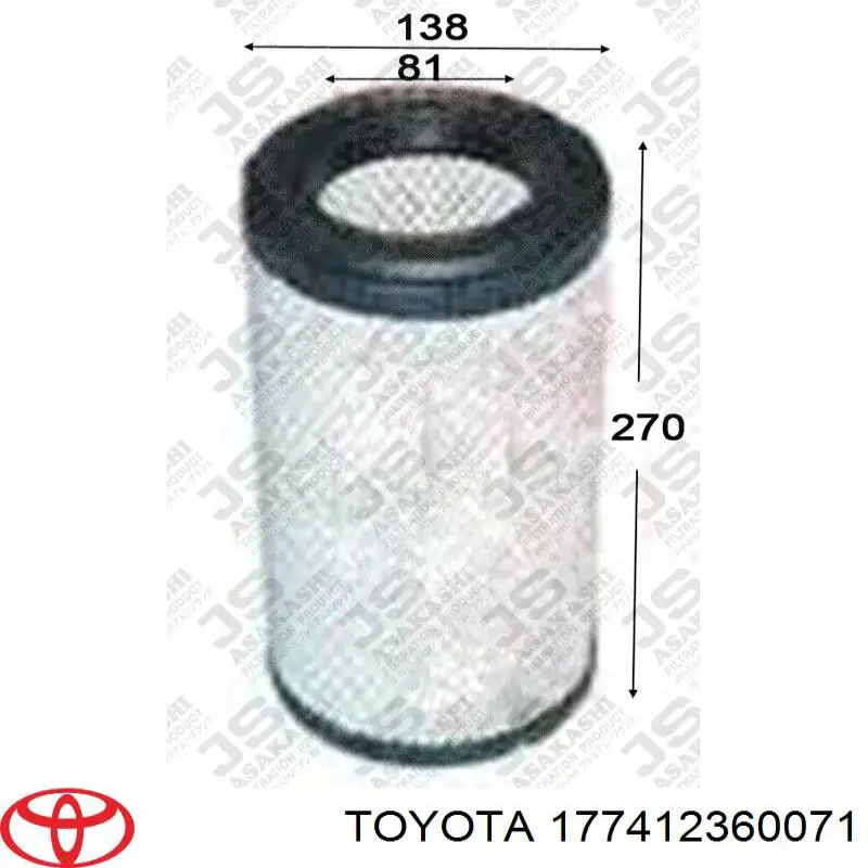 El filtro de aire Toyota 177412360071 precio, desde 21,96 EUR