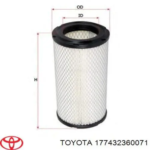 Comprar 177432360071 Toyota Filtro de aire