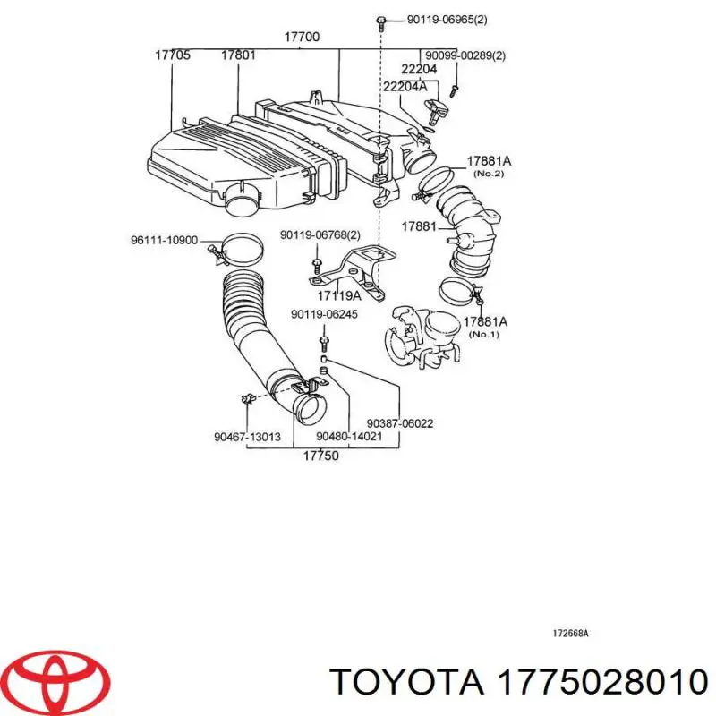 Tubo de admisión de aire, entrada del filtro de aire Toyota 1775028010 precio, desde 85,67 EUR