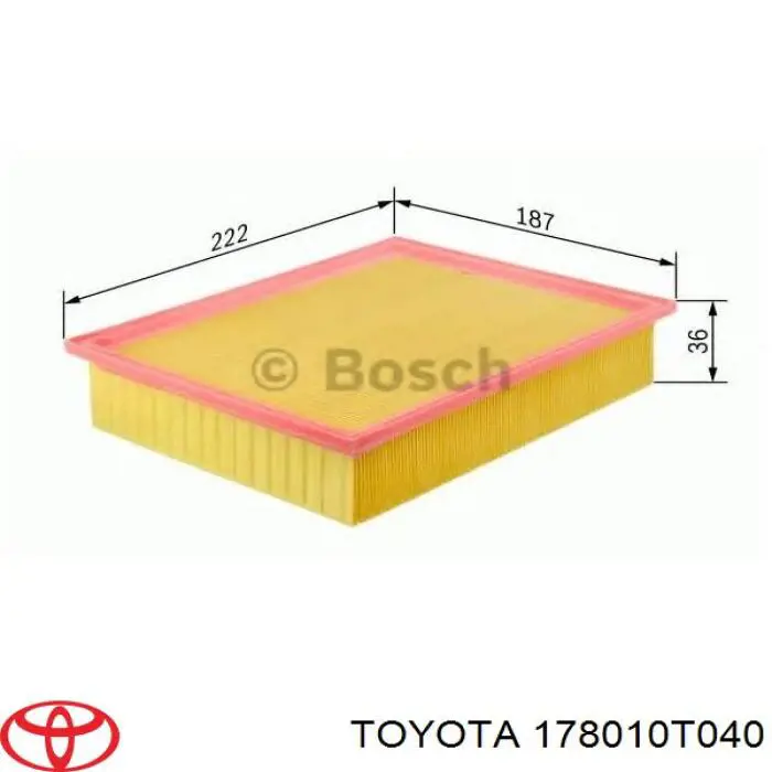 178010T040 Toyota filtro de aire