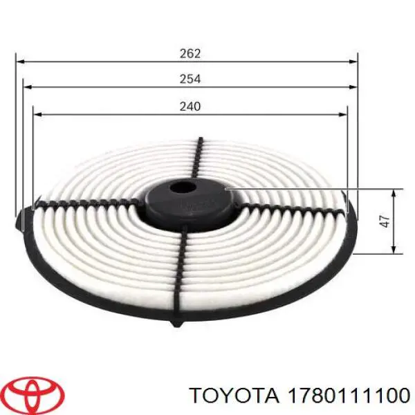 Filtro de aire 1780111100 Toyota