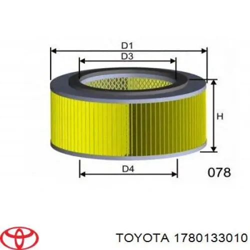 1780133010 Toyota filtro de aire