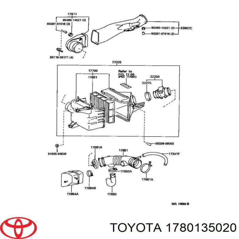 1780135020 Toyota filtro de aire