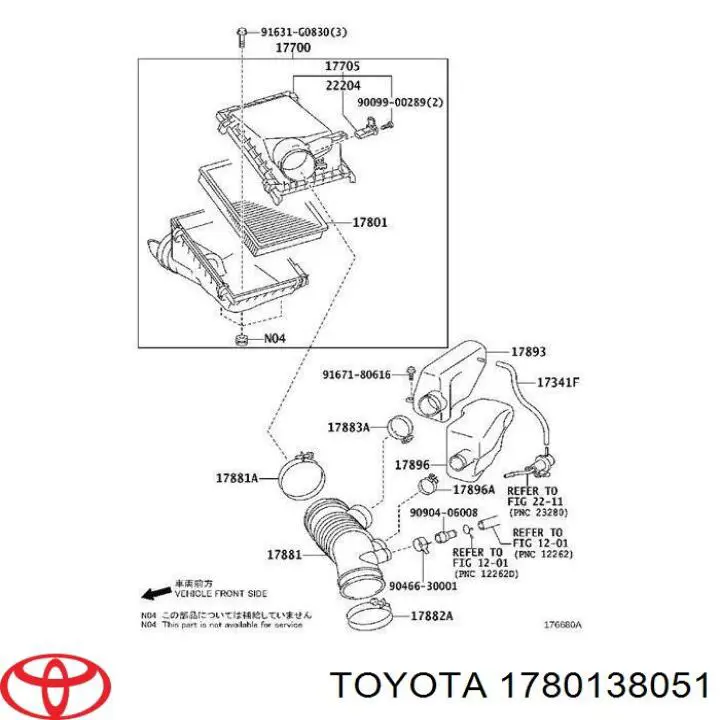 1780138051 Toyota filtro de aire