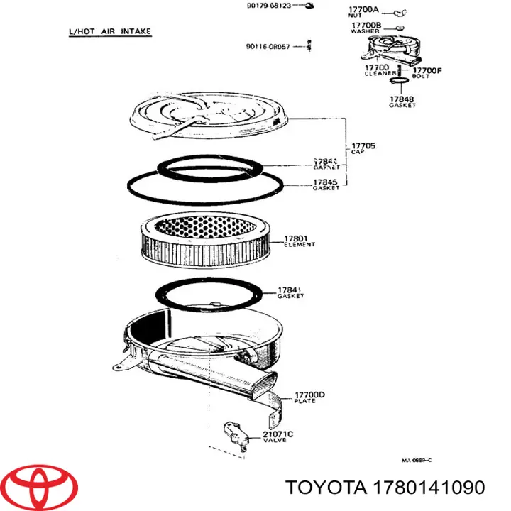 1780141090 Toyota filtro de aire