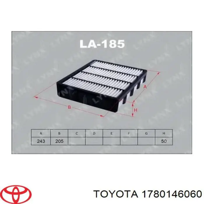 Comprar 1780146060 Toyota Filtro de aire