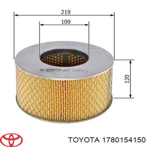1780154150 Toyota filtro de aire
