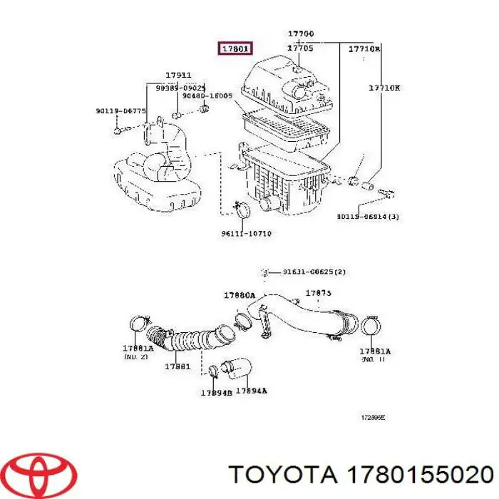 1780155020 Toyota filtro de aire