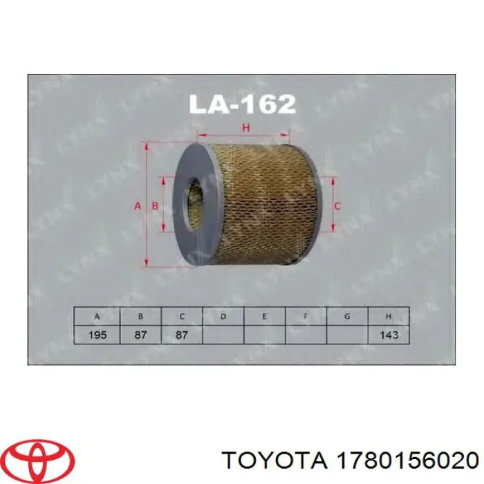 Comprar 1780156020 Toyota Filtro de aire
