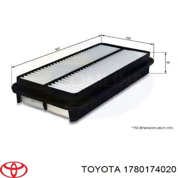 El filtro de aire Toyota 1780174020 precio, desde 8,50 EUR