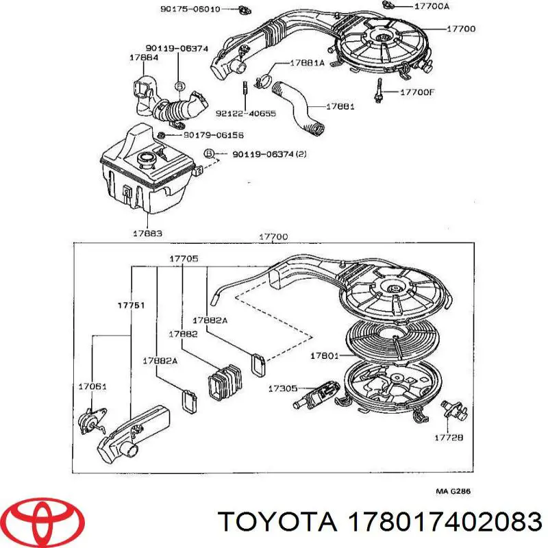 178017402083 Toyota filtro de aire