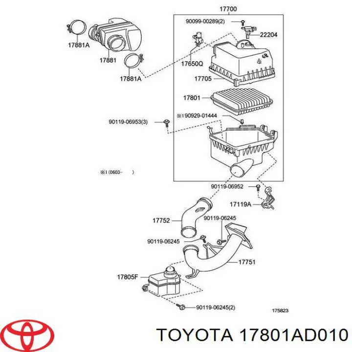 Comprar 17801AD010 Toyota Filtro de aire