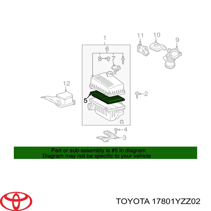 17801YZZ02 Toyota filtro de aire