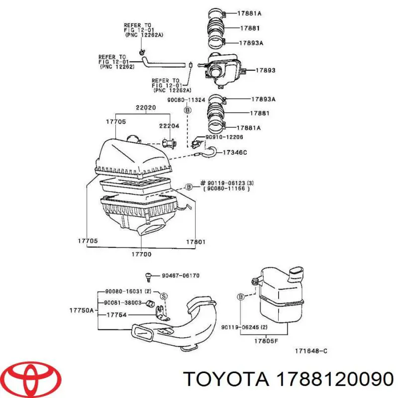 Tubo de aire Toyota 1788120090 precio, desde 12,47 EUR